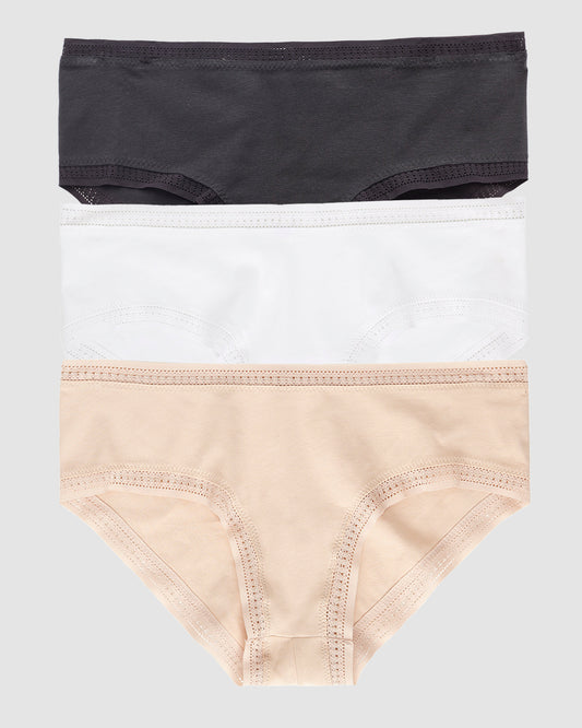 Multi color Cabana Cotton Boyshort Underwear 3 Pack