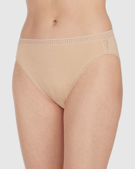 Cabana Cotton Hi Cut Brief Underwear - Champagne