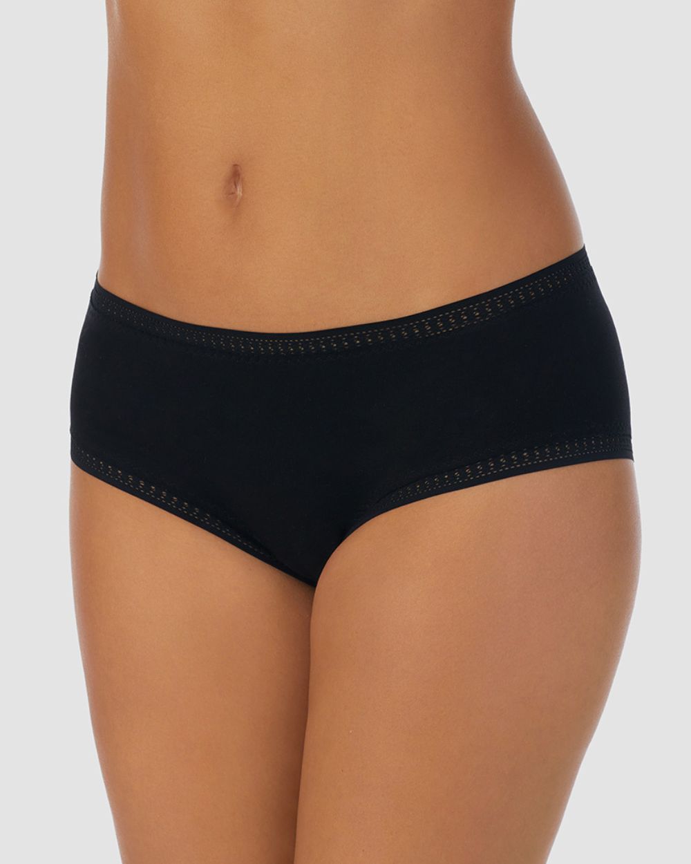 Cabana Cotton Seamless Boyshort Underwear - Black