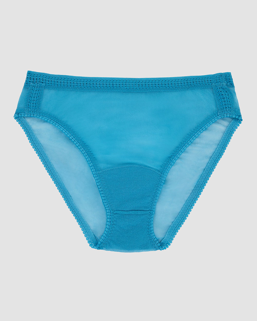 Gossamer Mesh Hi Cut Brief Underwear - Delphinium Blue