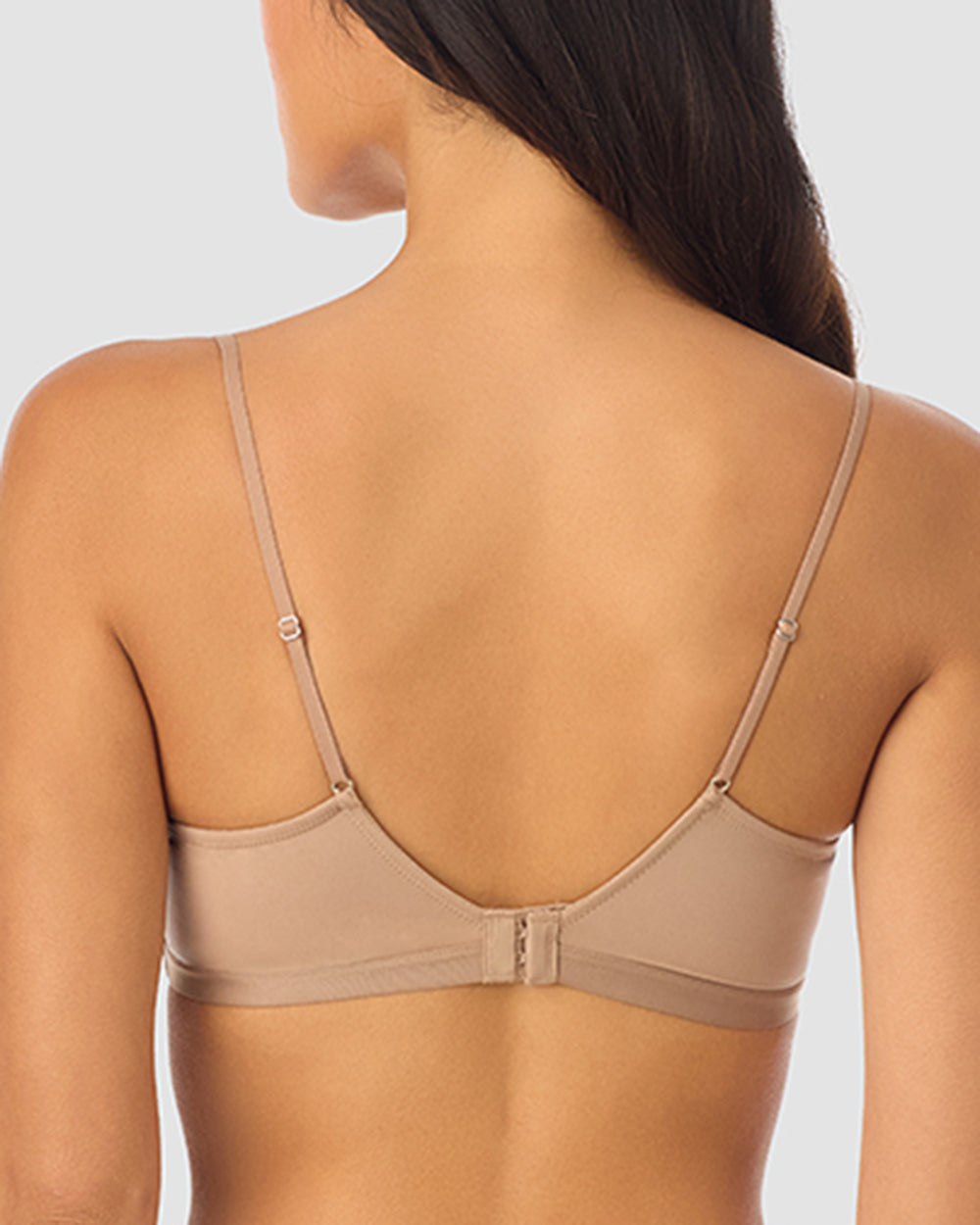 A lady wearing Next to Nothing Micro Wireless Bra - Mocha back view