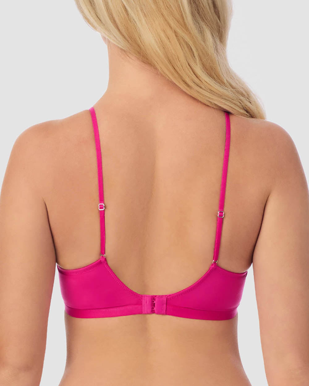 A lady wearing Next To Nothing Micro Wireless Bra - Sweet Fuchsia