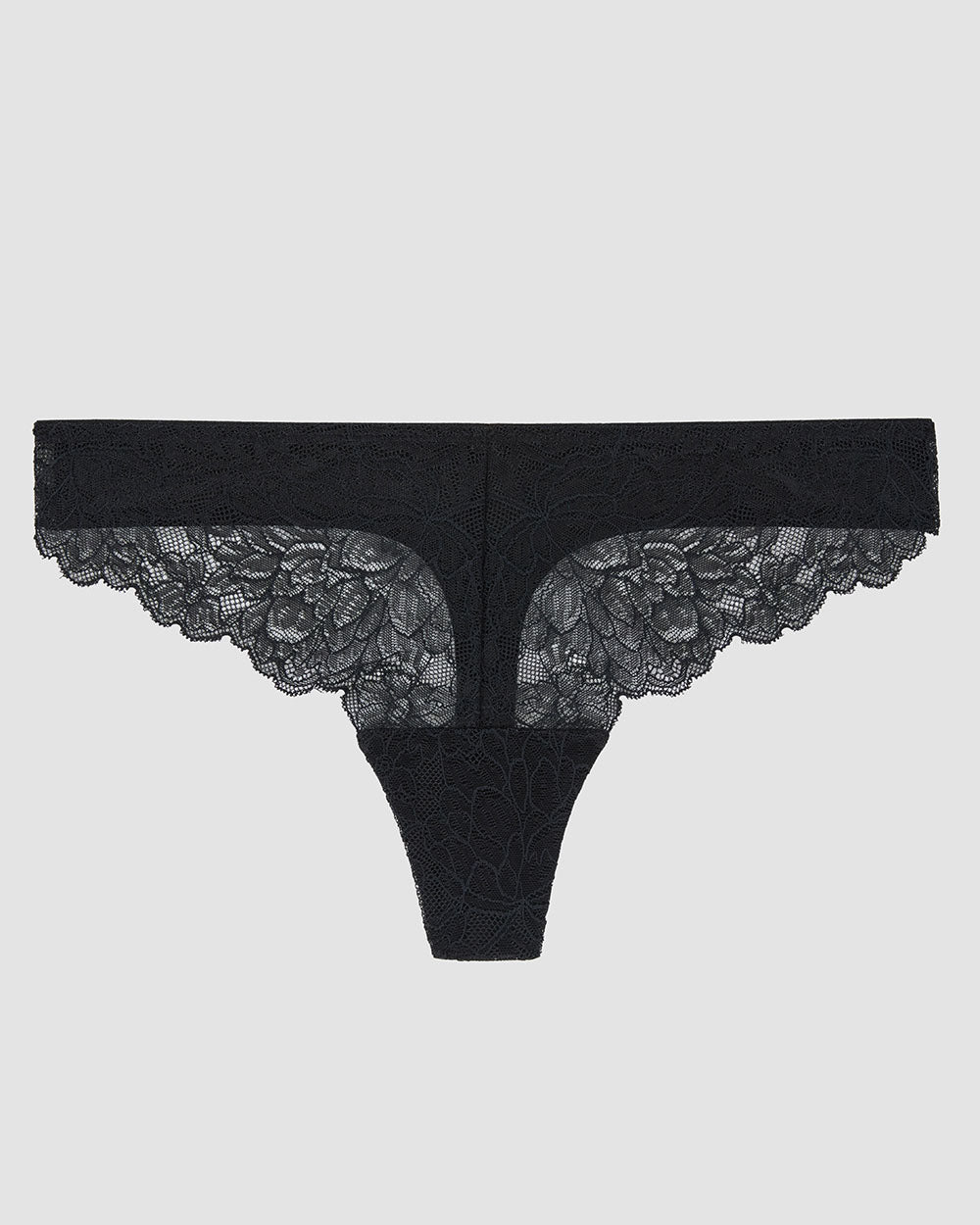 A Luxe Lace Thong - Black
