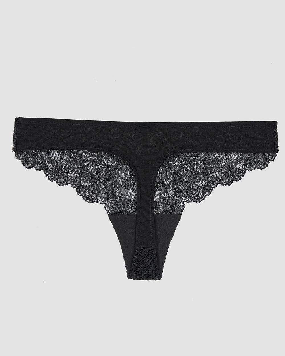 A Luxe Lace Thong - Black