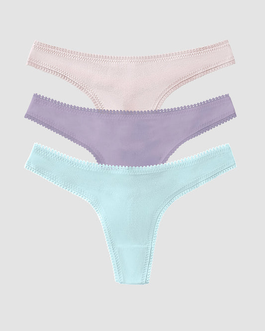 A Gossamer Mesh Hip G Thong Underwear 3 Pack Seascape light lavender mauve chalk