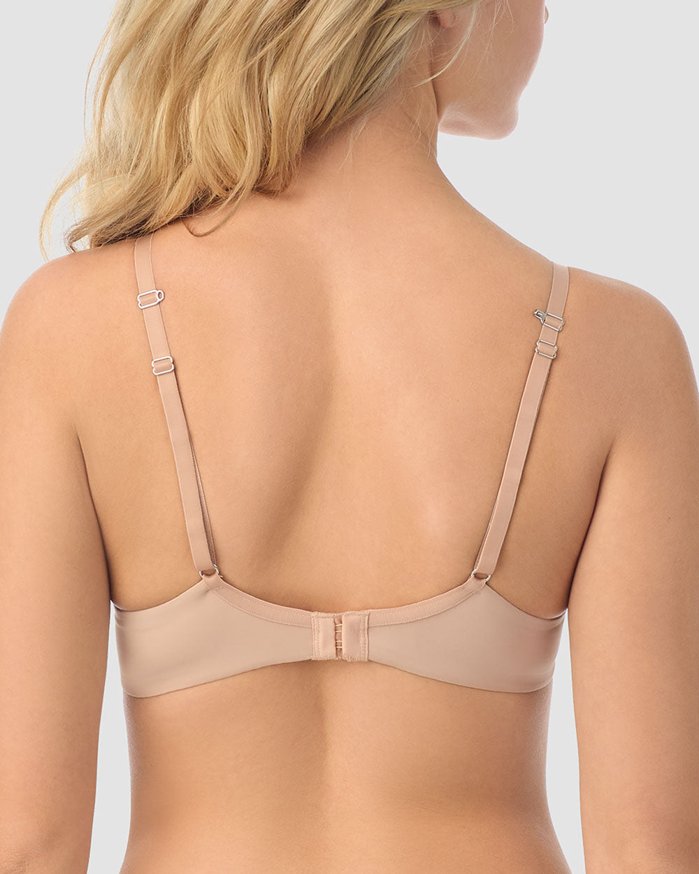 A lady wearing Champagne Sleek Micro T-Shirt Bra