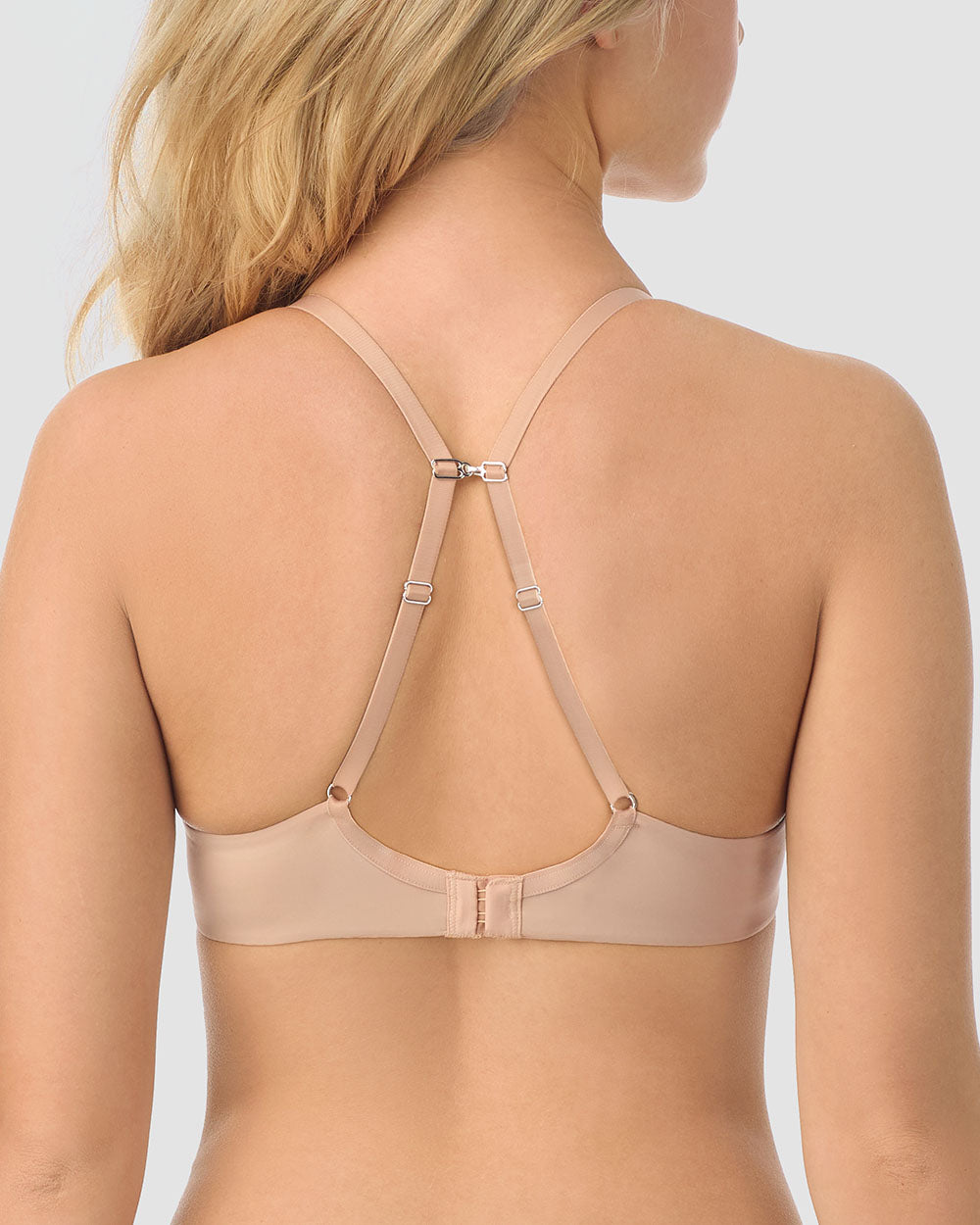 A lady wearing Champagne Sleek Micro T-Shirt Bra