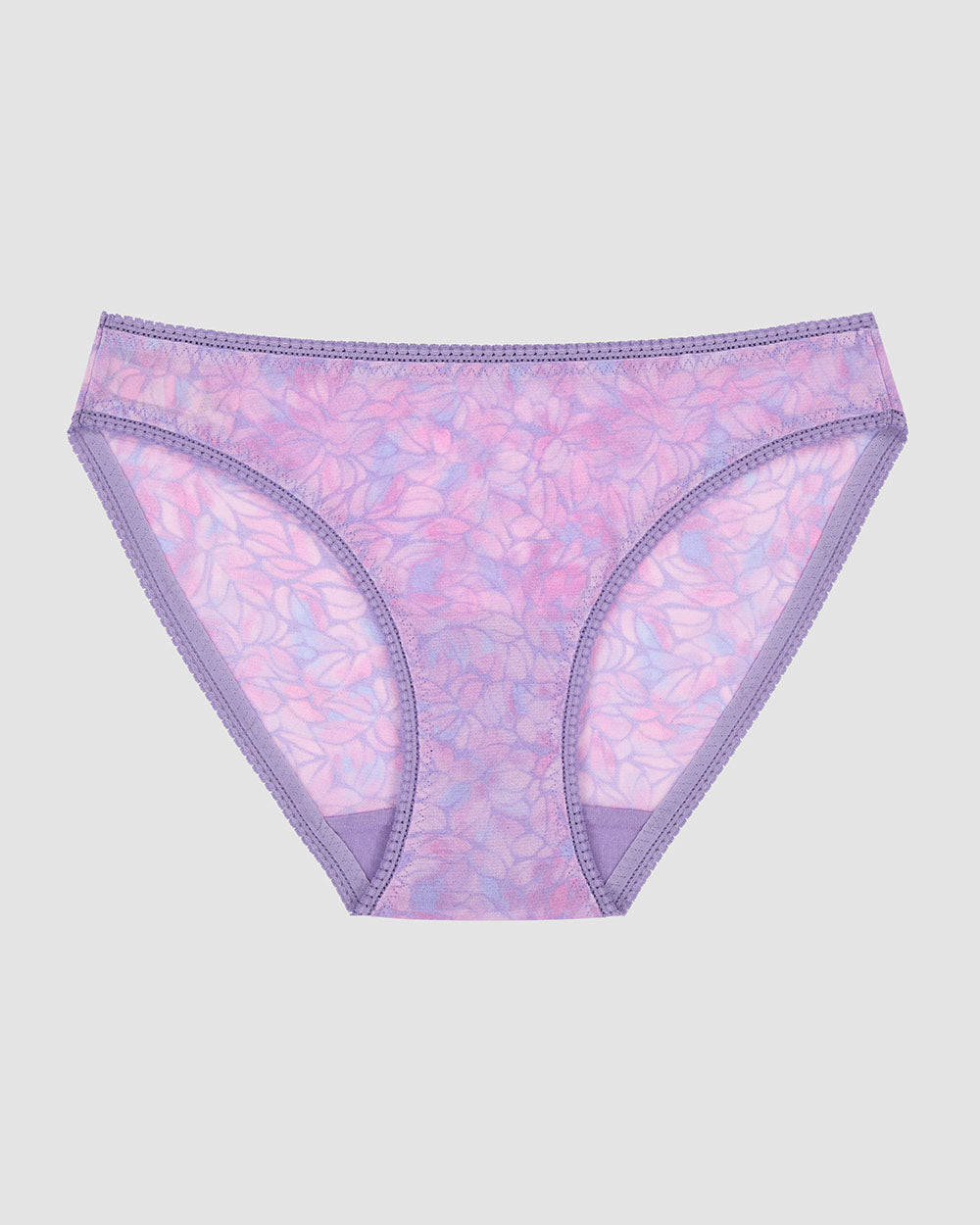 A Triple Mesh Hip Bikini Underwear - Watercolor Petals front view