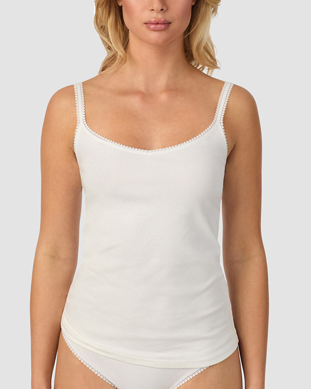 Cabana Cotton Reversible Cami - White