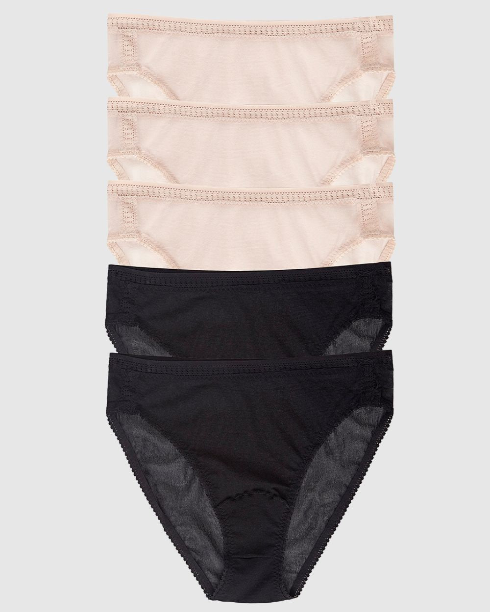 Gossamer Mesh Hi Cut Brief Underwear 5-Pack - Multi