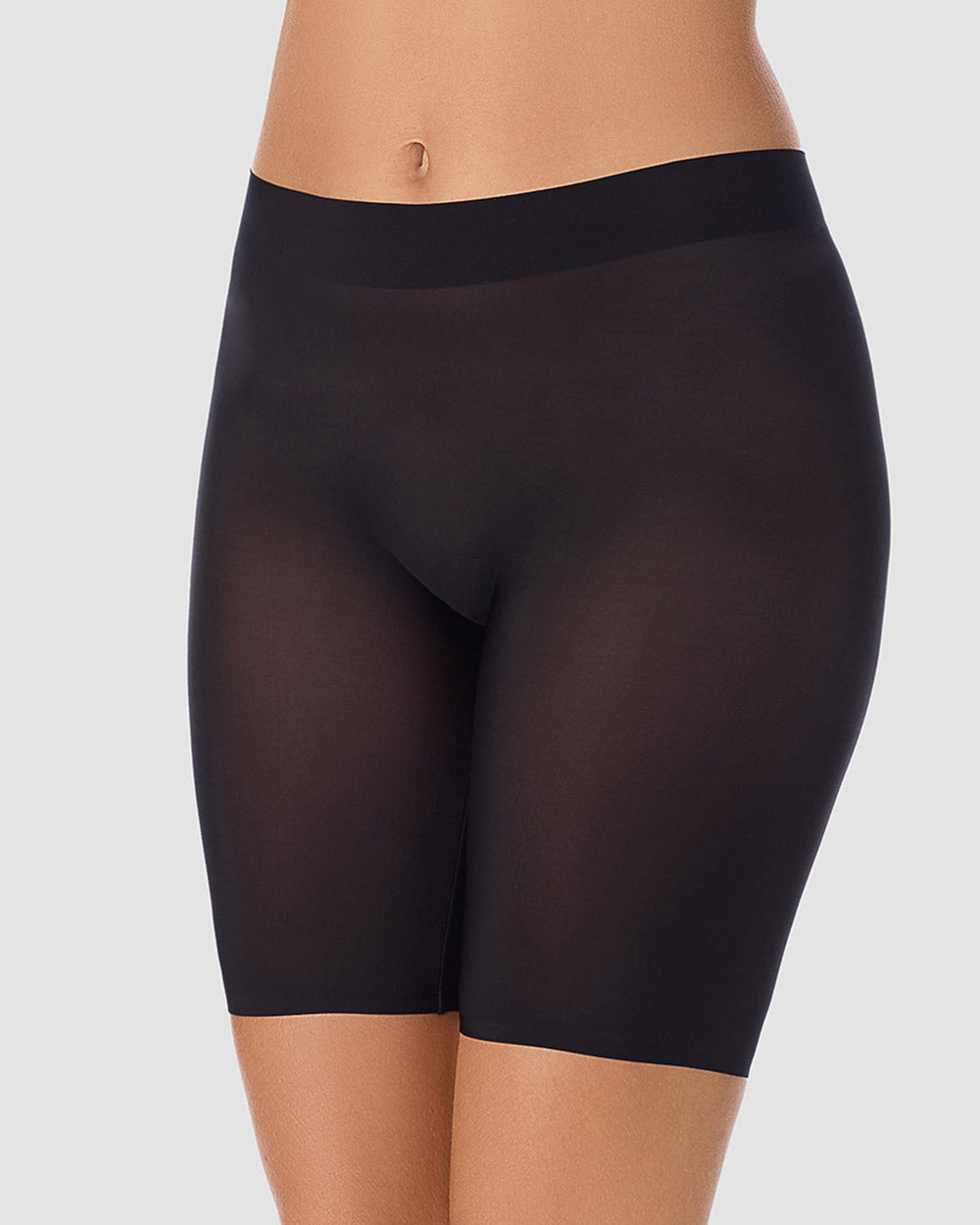 A lady wearing black Heavenly Stretch No-Slip Short