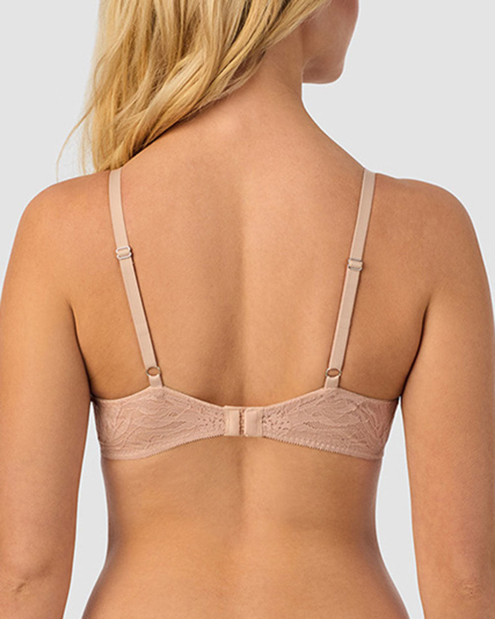 A lady wearing champagne Sleek & Lace Wire Free Lift