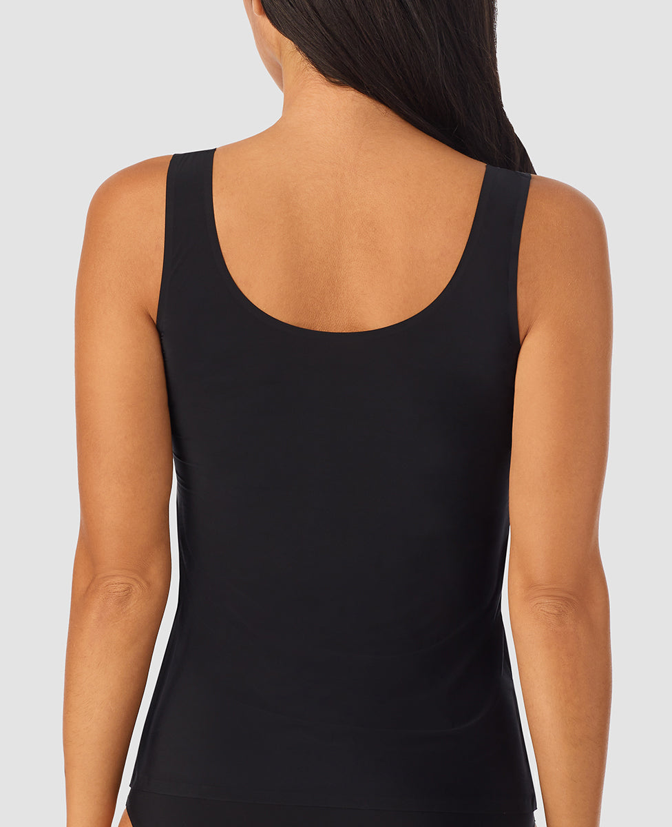 A lady wearing black Heavenly Stretch Tank
