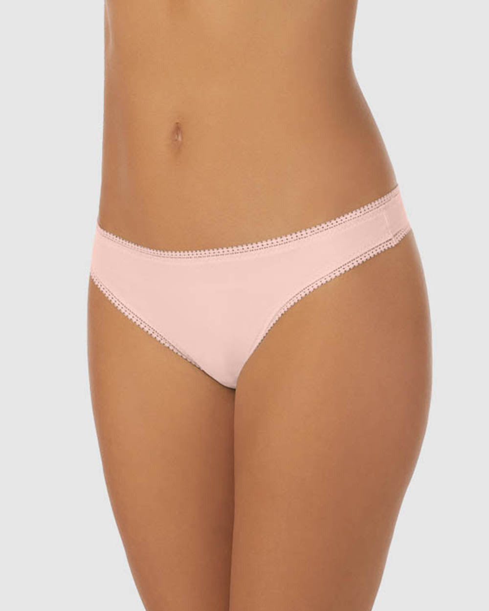 A lady wearing Blush Cabana Cotton Hip G Thong Underwear