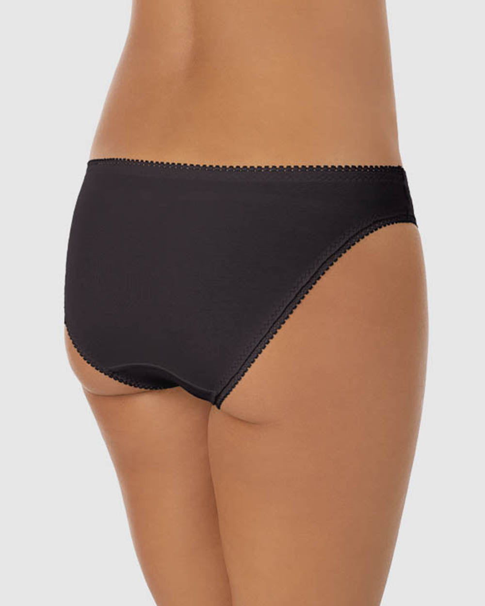 A lady wearing Black Cabana Cotton Hip Bikini Underwear