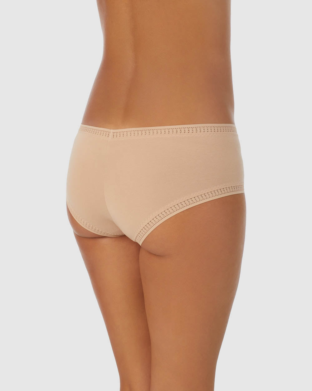 A lady wearing Champagne Cabana Cotton Boyshort