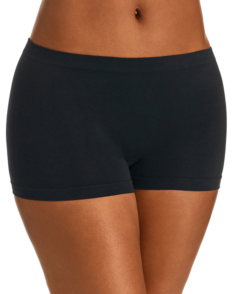 Cabana Cotton Seamless Boyshort Underwear - Black – On Gossamer