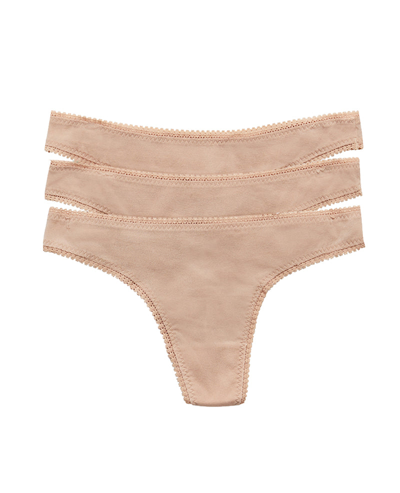A Gossamer Mesh Hip G Thong Underwear 3-Pack - Champagne Champagne Champagne