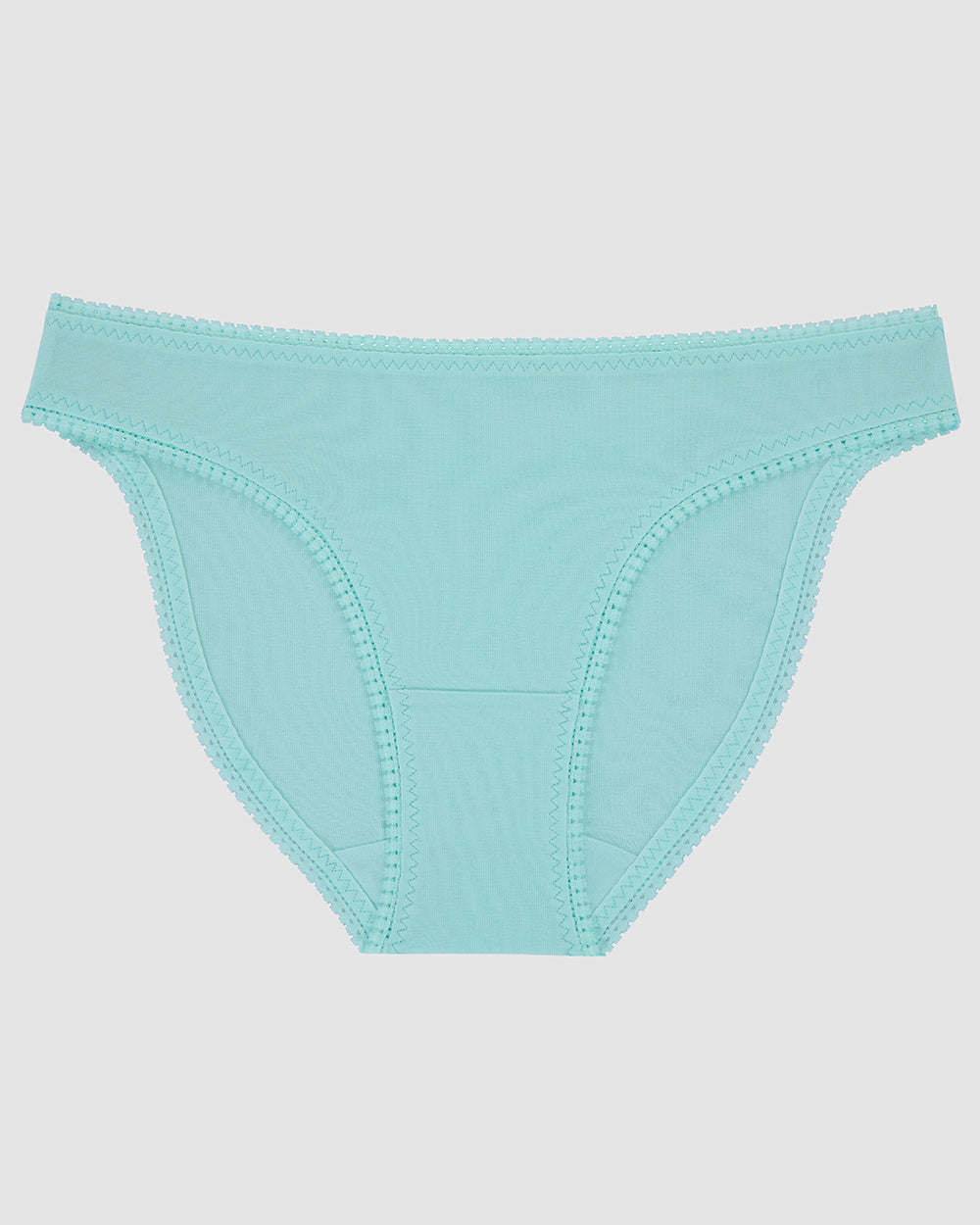 Frosted mint cabana cotton hip bikini underwear.