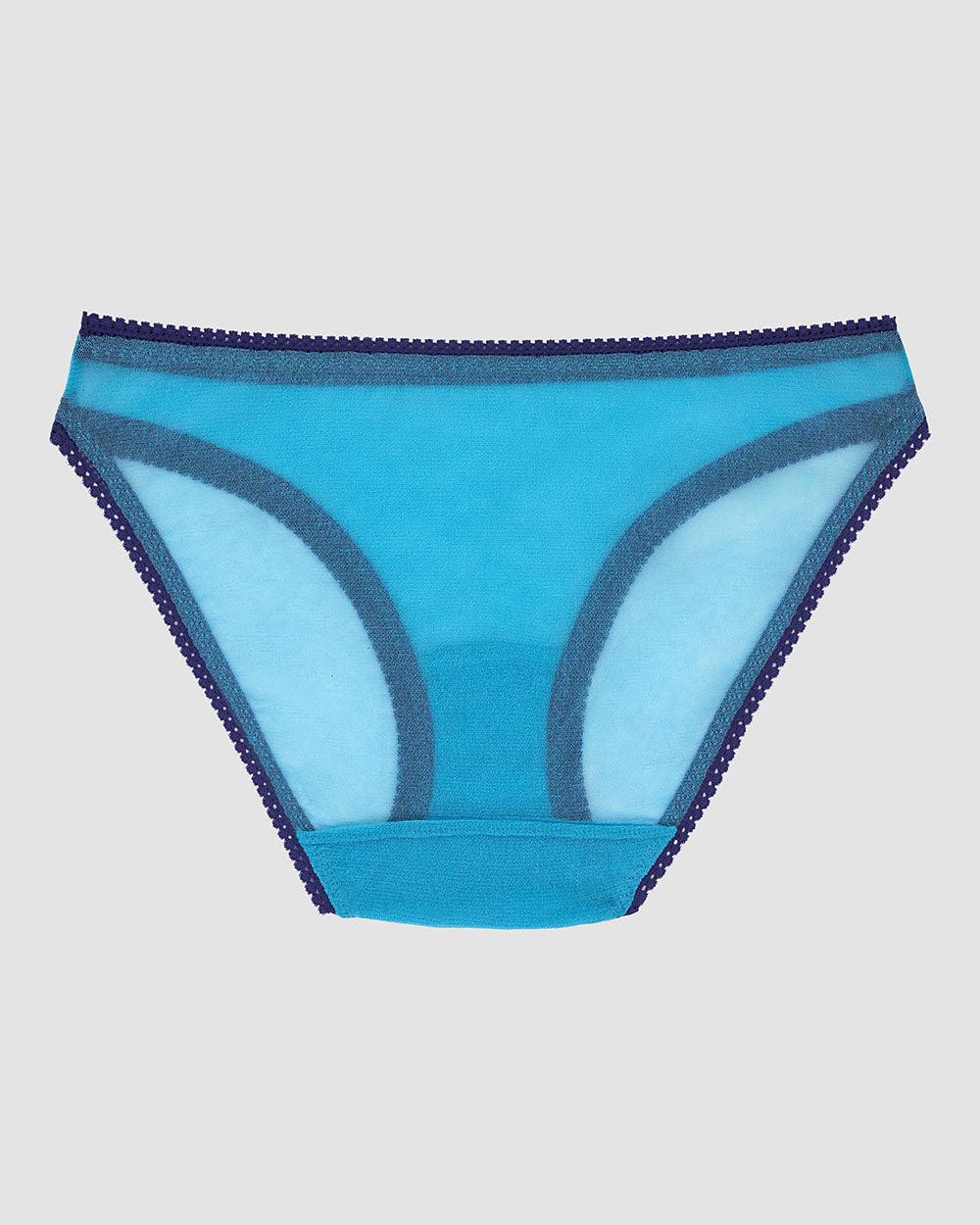 Gossamer Mesh Hip Bikini Underwear - Delphinium Blue back view