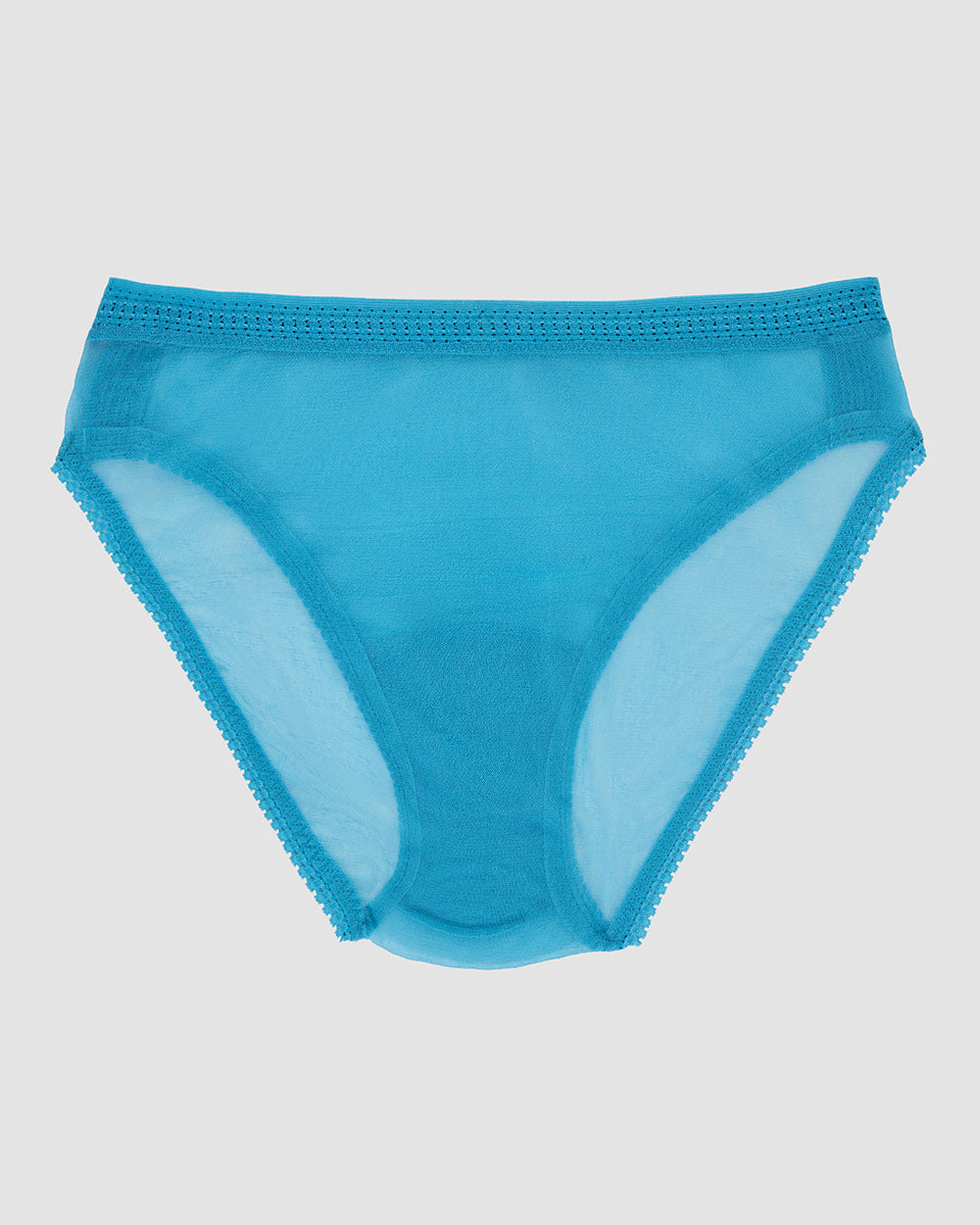 Gossamer Mesh Hi Cut Brief Underwear - Delphinium Blue back view