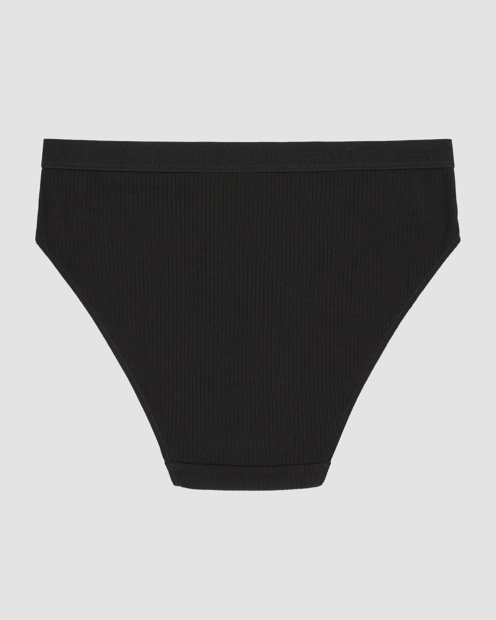 A Cabana Cotton Rib Hi Cut - Black the back view