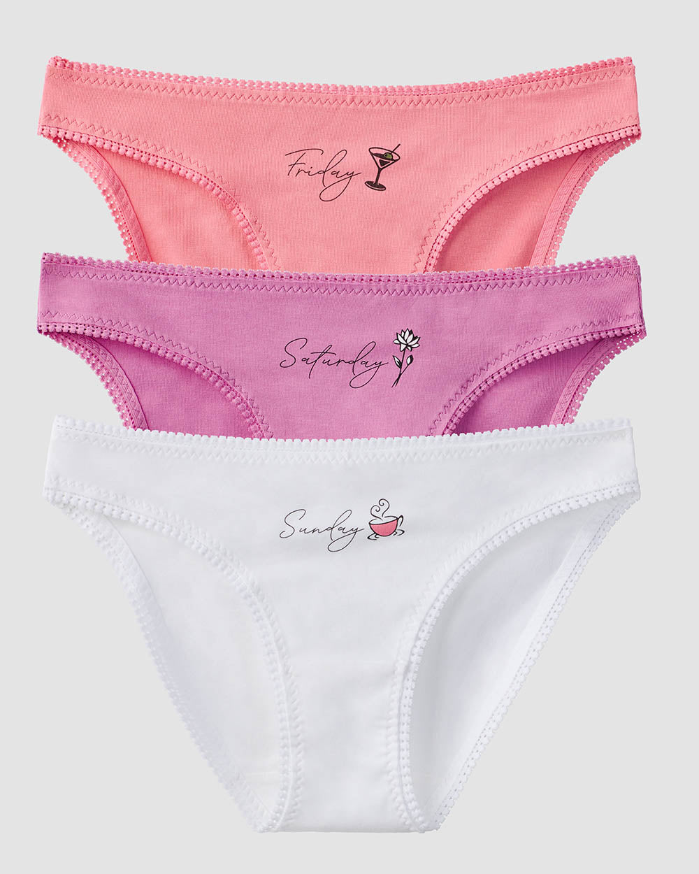 A Cabana Cotton Hip Bikini Weekender Pack in Plumeria Wine Berry White