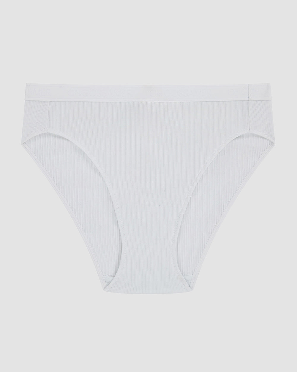 A Cabana Cotton Rib Hi Cut - White the front view