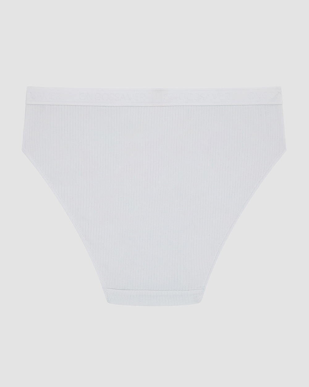 A Cabana Cotton Rib Hi Cut - White the back view