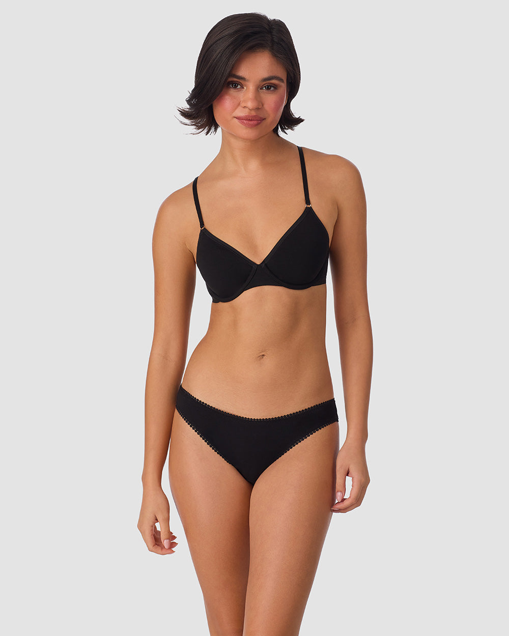 Cabana Cotton Unlined Underwire Bra - Black