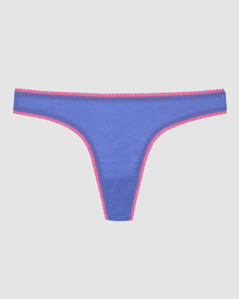 A lady wearing bajaj blue Gossamer Mesh Hip G Thong Underwear 