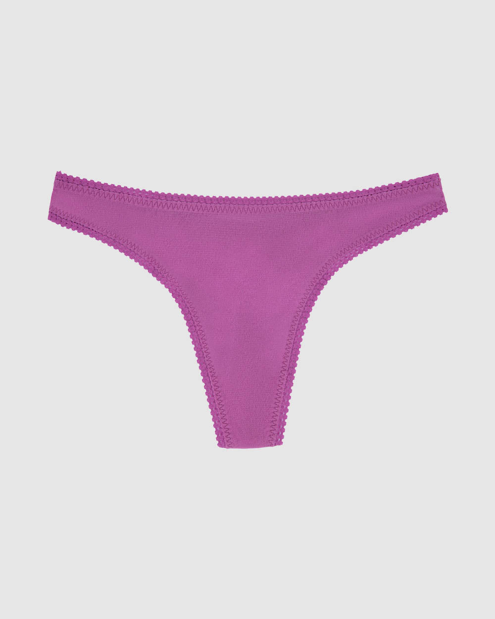A striking purple gossamer mesh hip g underwear.