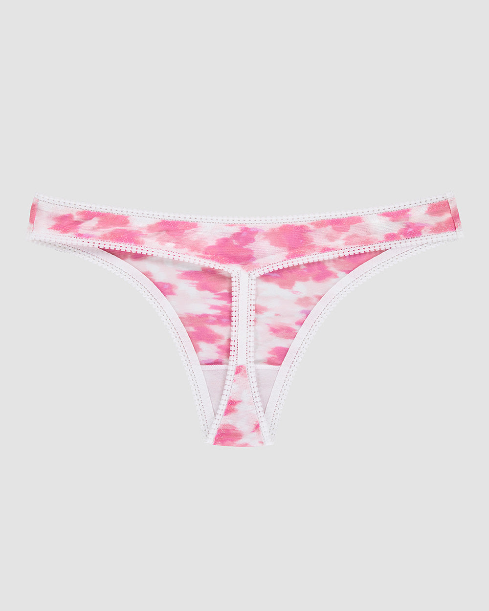 A Triple Mesh Hip G Thong Underwear in Blurred Floral