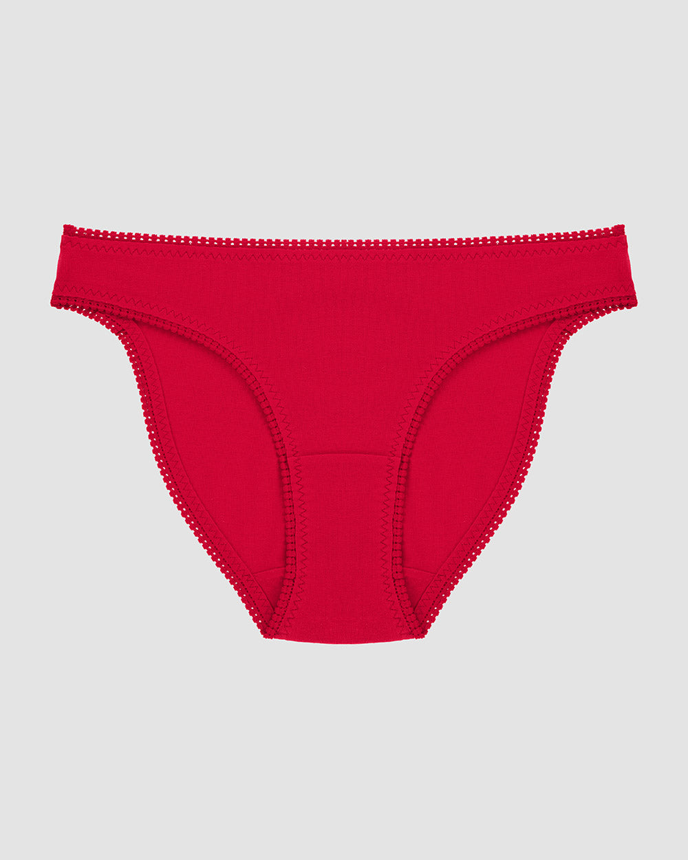 A Cabana Cotton Hip Bikini Underwear - Crimson