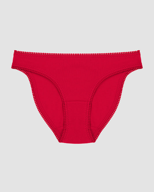 A Cabana Cotton Hip Bikini Underwear - Crimson