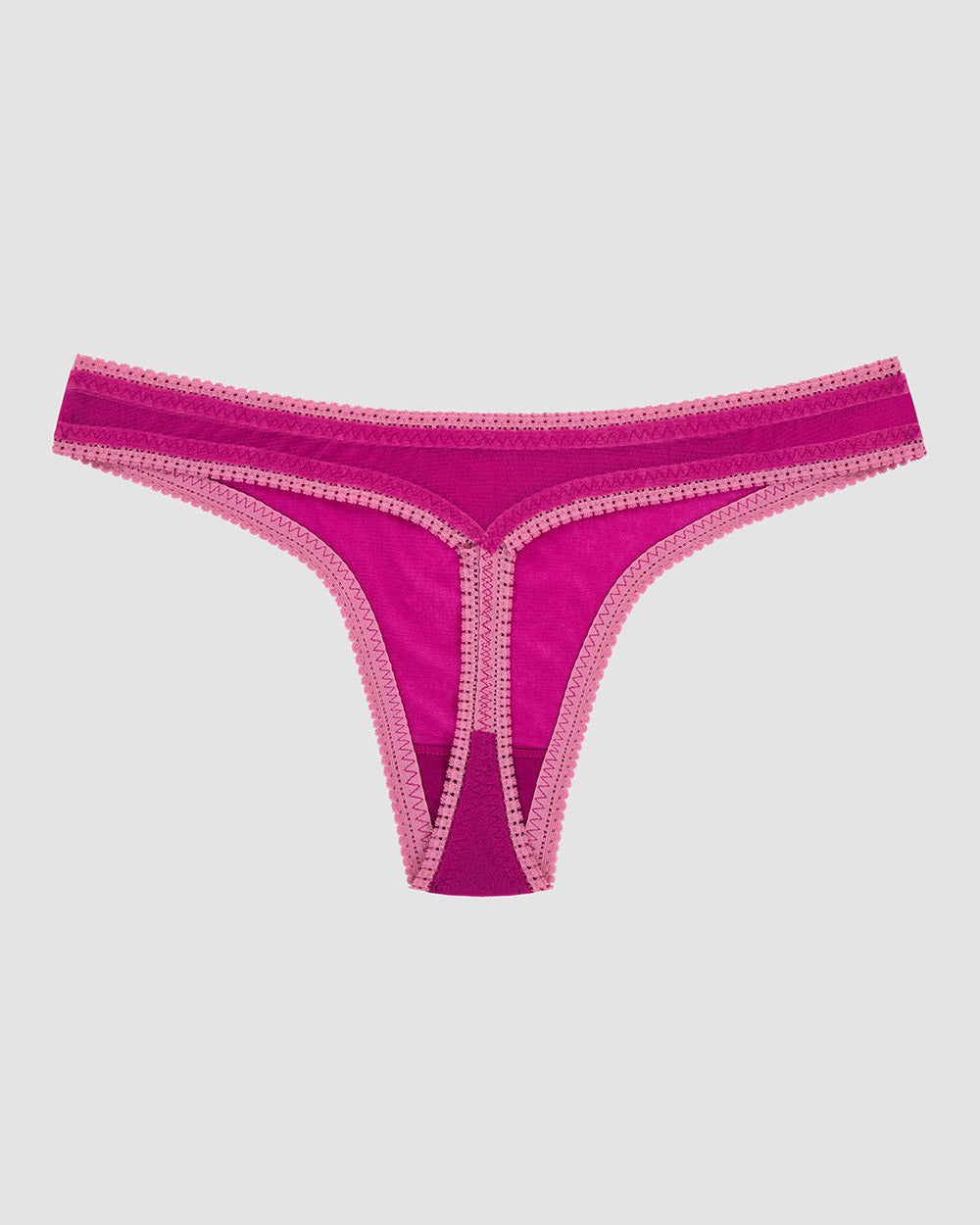 Gossamer Mesh Hip G Thong Underwear - Electric Berry back view