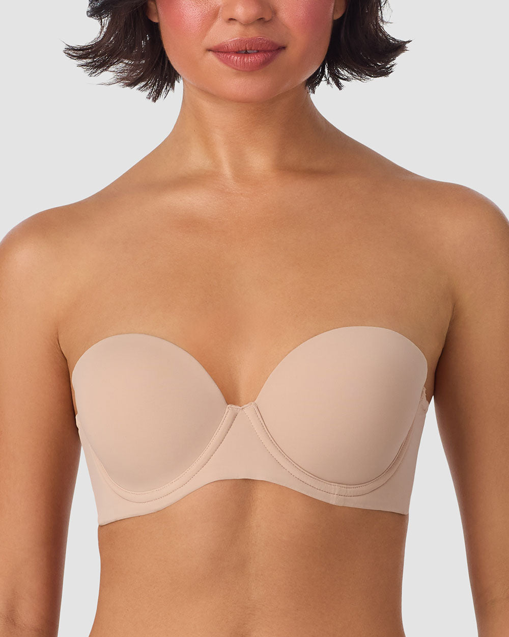 Sleek Micro Strapless Plunge - Champagne