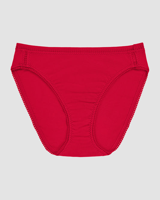 A Cabana Cotton Hi Cut Brief Underwear - Crimson