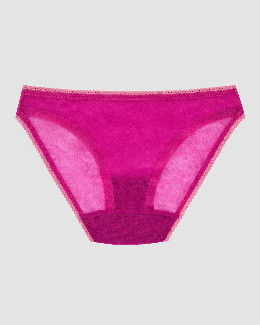 Gossamer Mesh Hip Bikini Underwear - Electric Berry back view