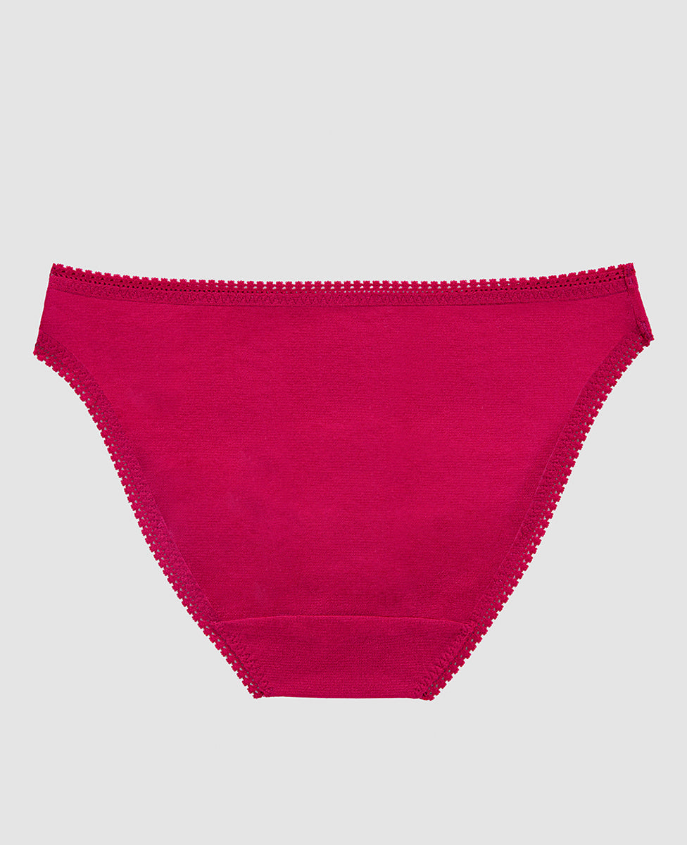 A red hot gossamer mesh hip bikini underwear