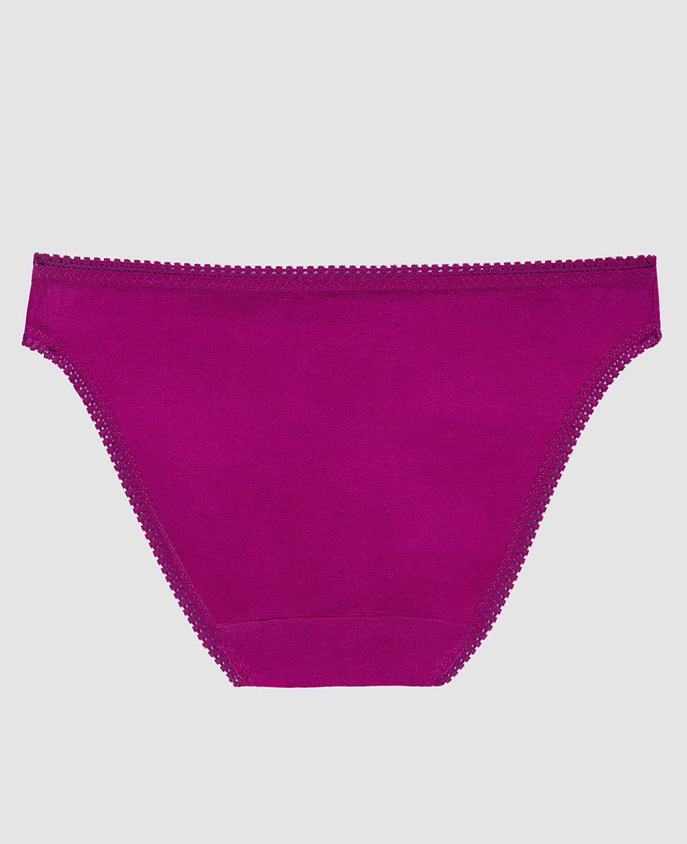 A purple wine gossamer mesh hip bikini underwear