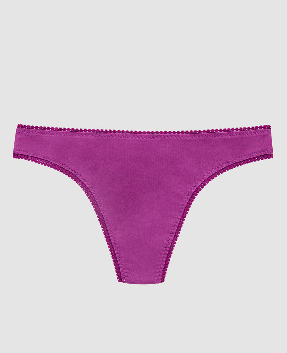 A purple wine cabana cotton hip g thong underwear.