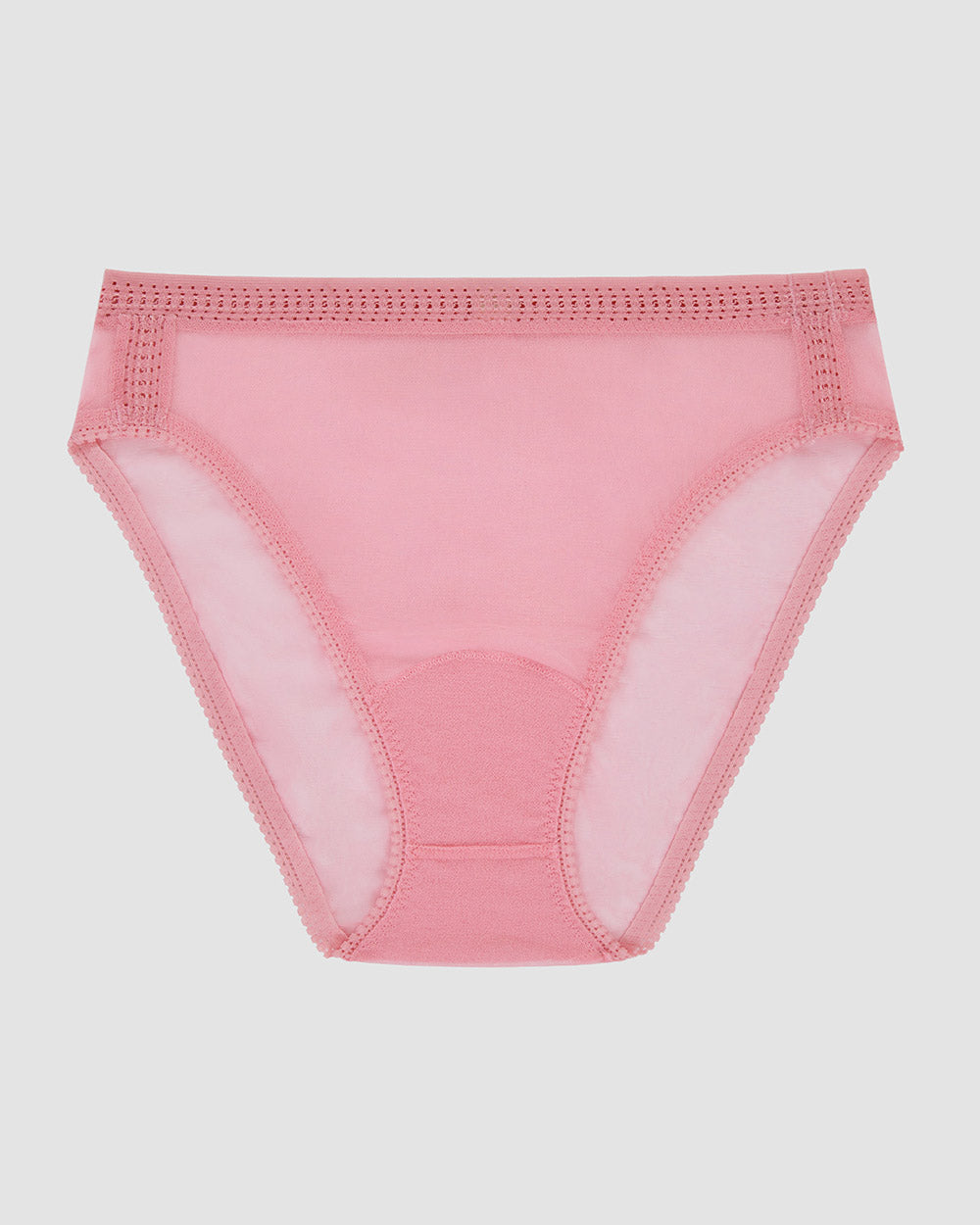 A Gossamer Mesh Hi Cut Brief Underwear - Peony the front view