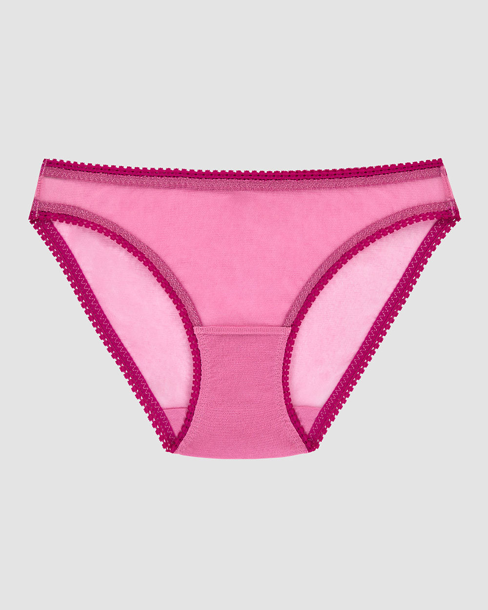 Gossamer Mesh Hip Bikini Underwear - Dusted Petal 