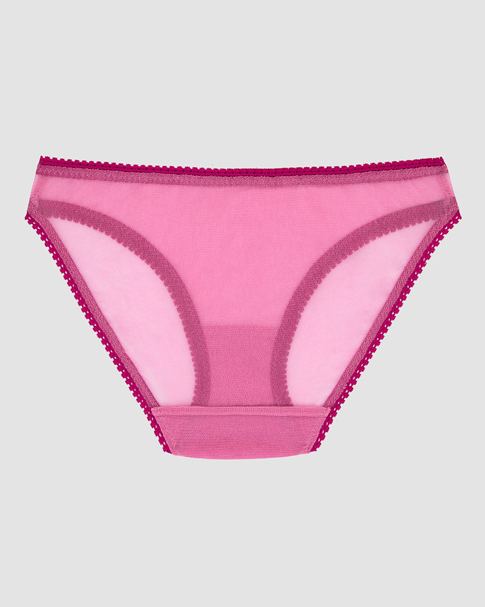 Gossamer Mesh Hip Bikini Underwear - Dusted Petal back view