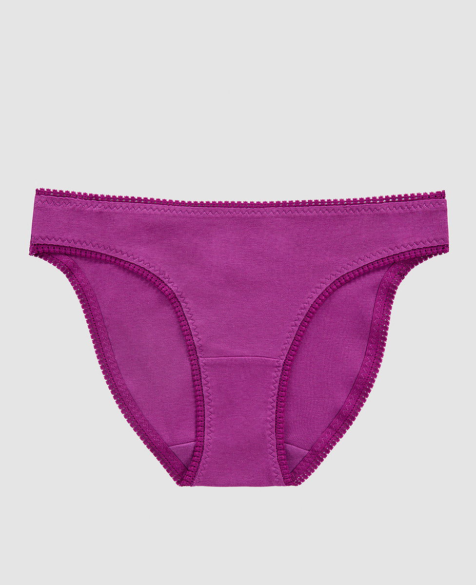 A purple wine cabana cotton hip bikini underwear.