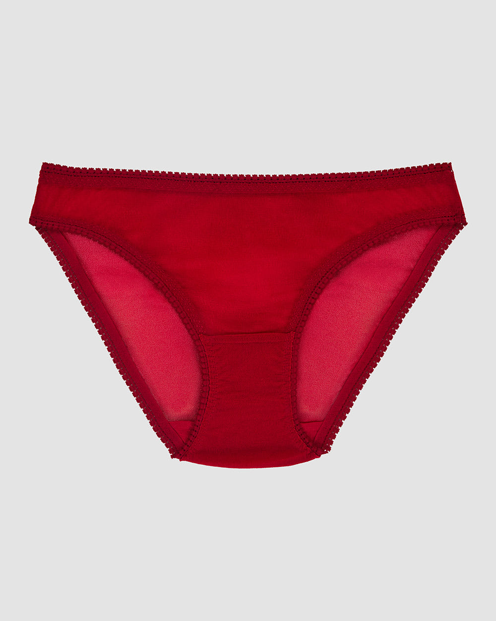 Gossamer Mesh Hip Bikini Underwear - Scarlet Red 