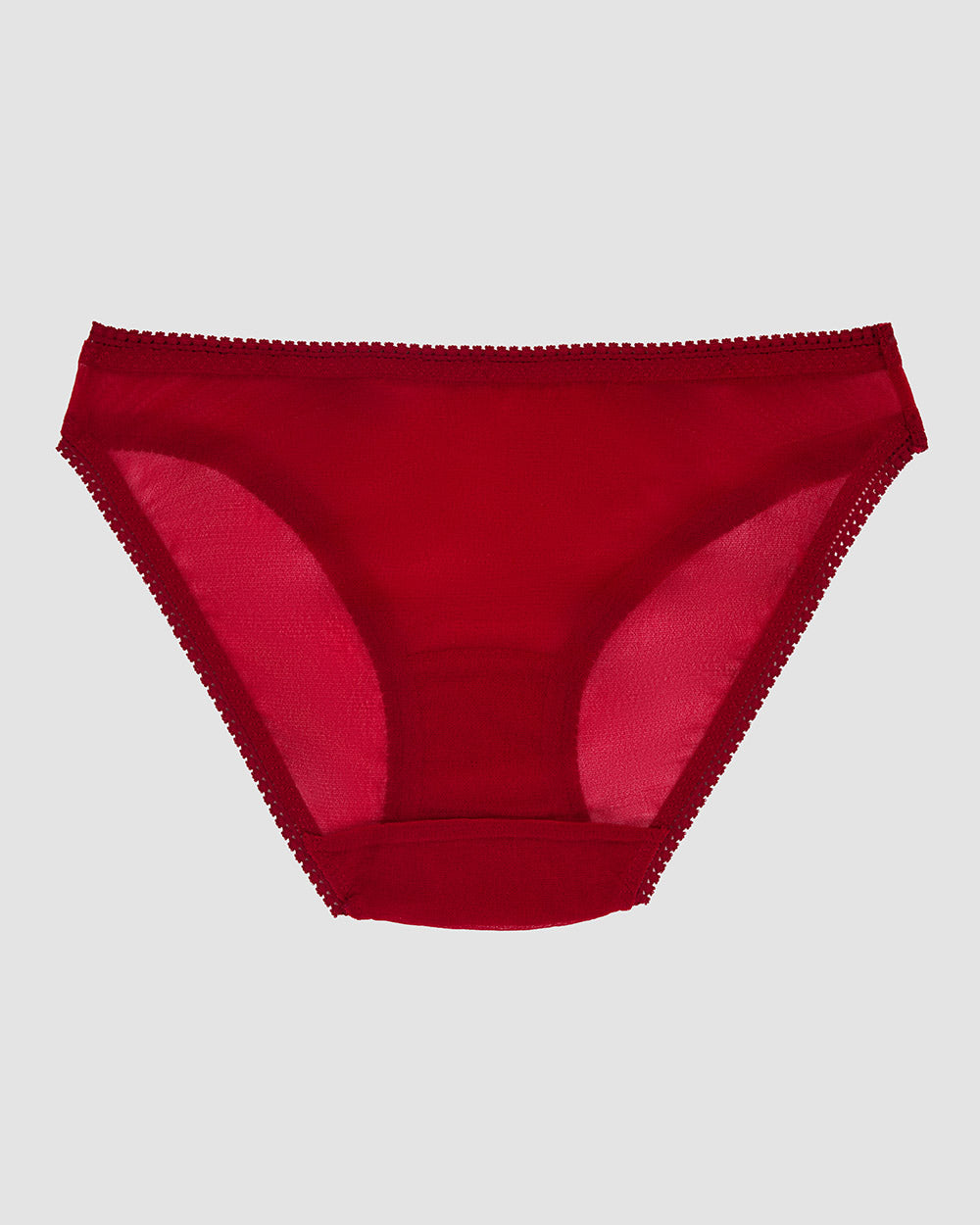 Gossamer Mesh Hip Bikini Underwear - Scarlet Red back view