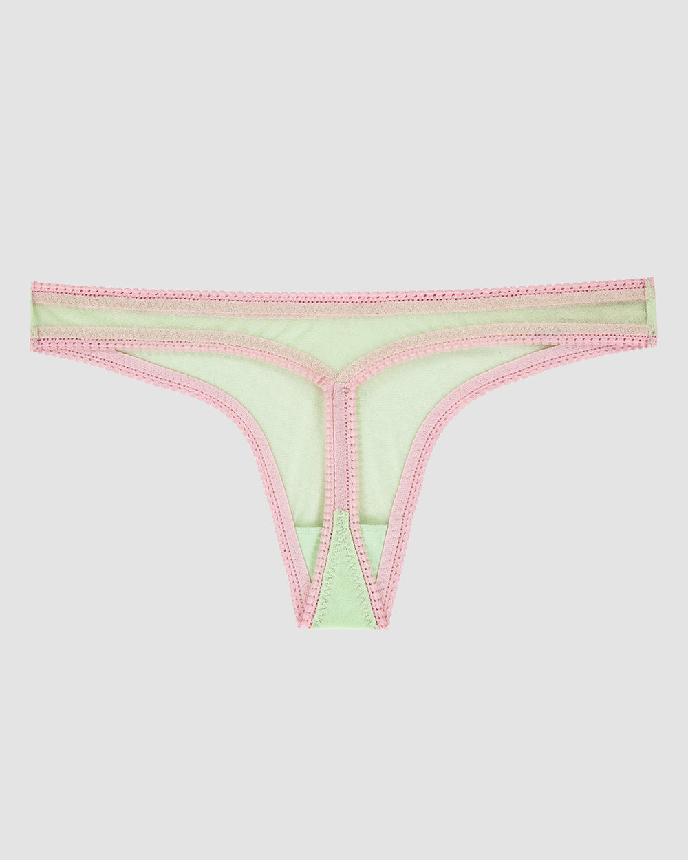 A Gossamer Mesh Hip G Thong Underwear - Dusted Lime The Back View