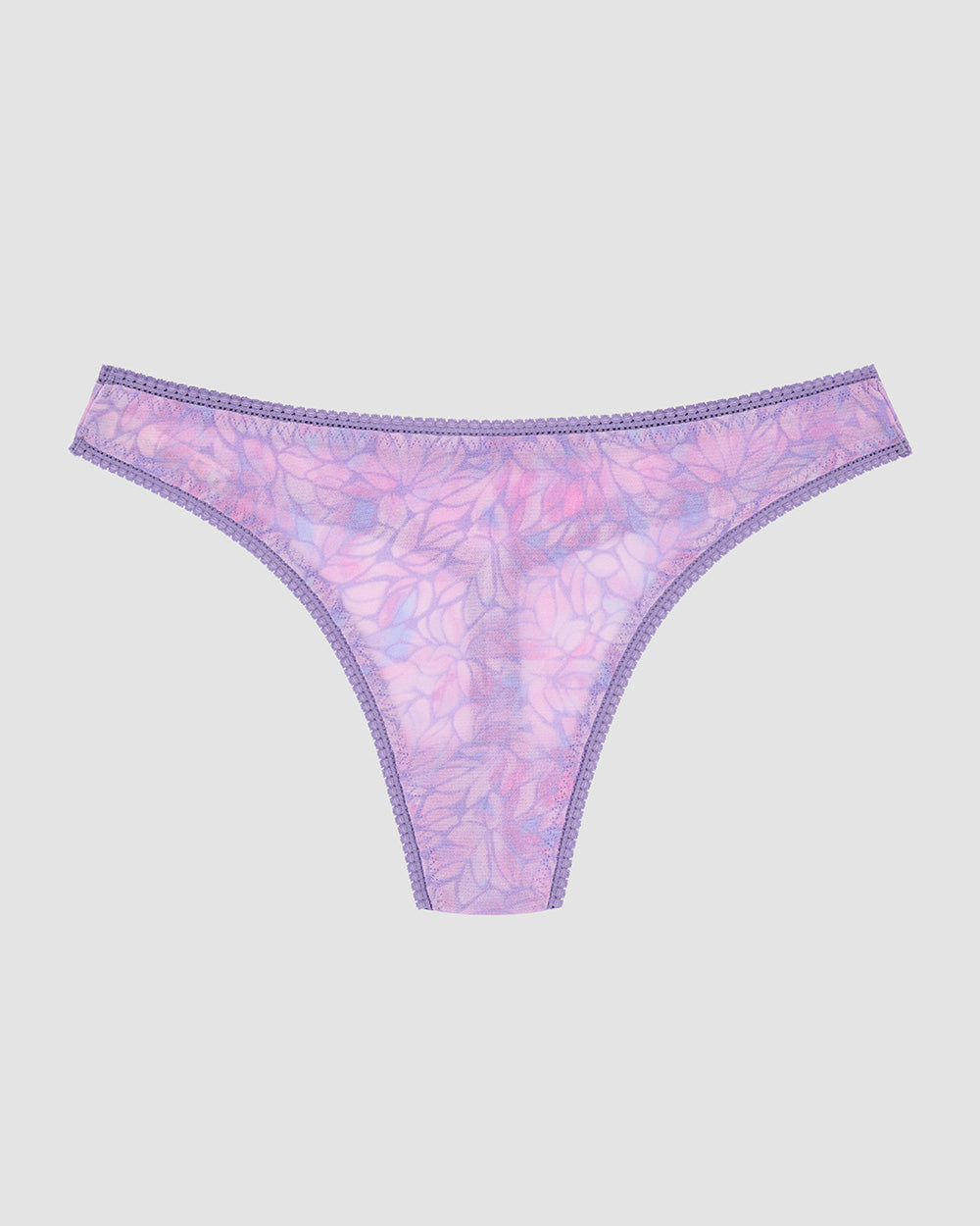 A Triple Mesh Hip G Thong Underwear - Watercolor Petals front view
